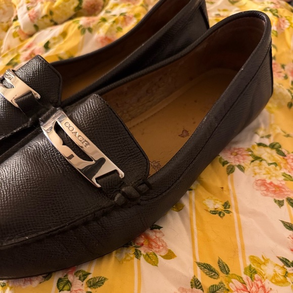 Coach Black Olympia Loafers with Silver Detail - Picture 7 of 15
